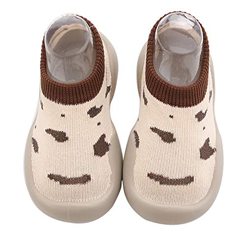 Gavena Lauflernschuhe Krabbelschuhe Kleinkindschuhe Mädchen Jungen Babyschuhe Weiche rutschfeste Gummisohle, brauner Fleck 18-24 Monate von Gavena