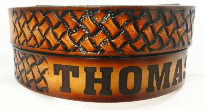 Namensgürtel Für Kinder, Gittergewebe Passend Erwachsene Nbt514 von GavereLeather