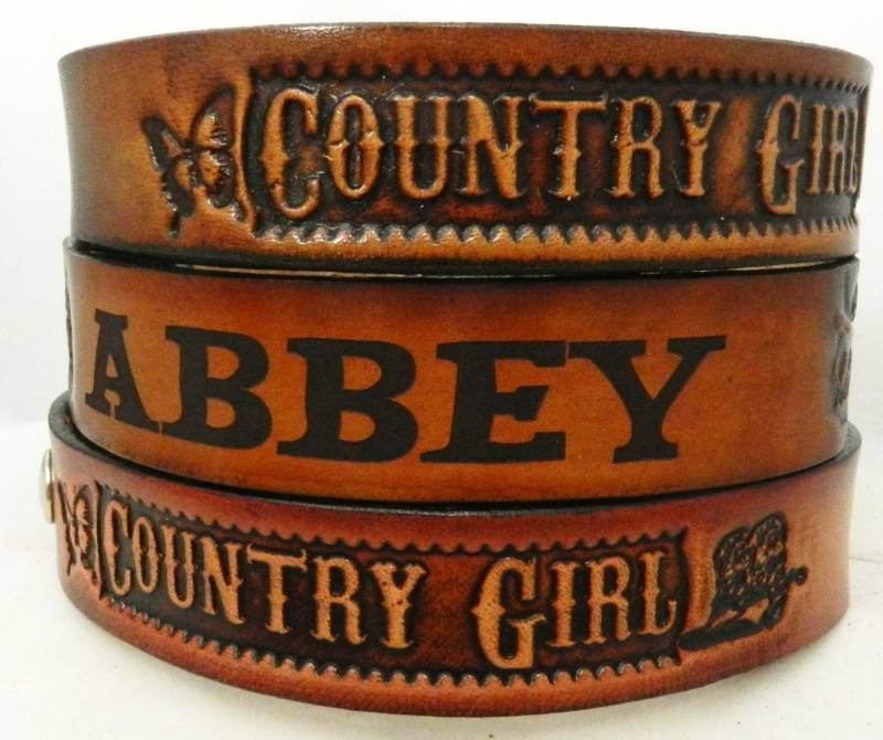 Namensgürtel Für Kinder, Land Girl Passt Erwachsene Nbt954 von GavereLeather