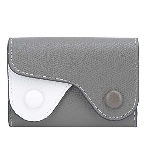 Gavigain Premium-PU-Geldbörse, Kartenhalter, einzigartiges Doppeltaschen-Design, kleine Tasche aus PU-Leder mit Reißverschluss, Kreditkarten, Anime-Geldbörse (Grau) von Gavigain