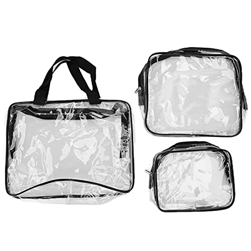 Klare Kulturtasche, transparentes Kosmetiktaschen-Set, tragbares Kosmetik-Make-up-Taschen-Set, PVC, wasserdicht, auslaufsicher, zum Mitnehmen, Kosmetik-Organizer für Reisen, Fitnes von Gavigain