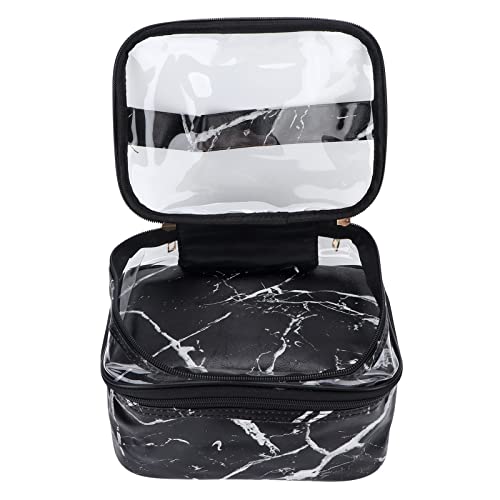 Klare Make-up-Tasche, Kulturbeutel für Damen, Kosmetiktasche, großes Fassungsvermögen, doppellagige Kosmetiktasche, transparentes Make-up, PVC, zum Tragen auf Reisen von Gavigain