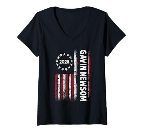Damen Gavin Newsom 2028 Für Präsidenten Wahlkampagne Männer Frauen T-Shirt mit V-Ausschnitt Damen Gavin Newsom 2028 Für Präsidenten Wahlkampagne Männer Frauen T-Shirt mit V-Ausschnitt von Gavin Newsom 2028 For President Campaign Co.