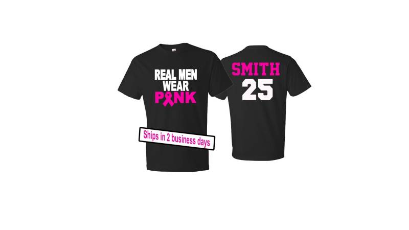 Erwachsene Echte Männer Tragen Rosa Hemd | Kurzarm T-Shirt |Cancer Awareness von GavinsAllye