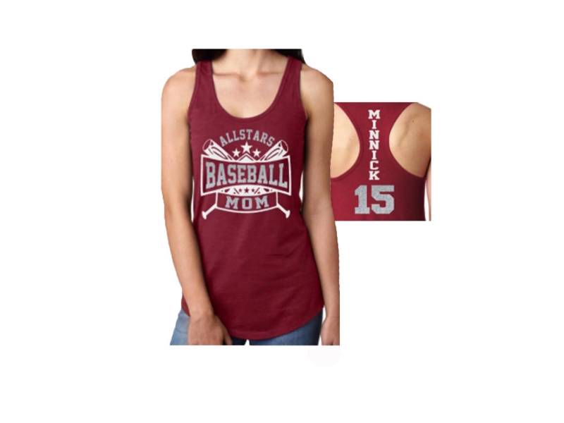 Glitter Allstars Baseball Tank Top | All-Star-Baseball Mom Benutzerdefinierte All Stars Bling Anpassen von GavinsAllye