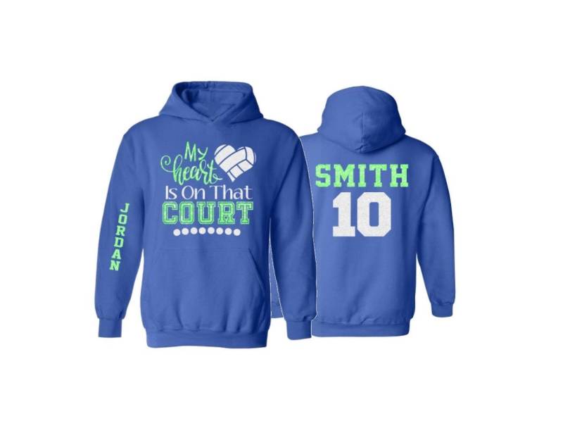 Glitter My Heart Ist Auf Diesem Hof Hoodie | Beachvolleyball Mama Beachvolleyball-Shirt Korbball Bling Farben Anpassen von GavinsAllye