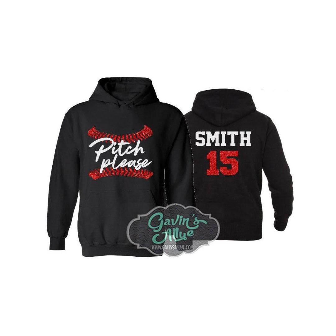 Glitter Tonhöhe Bitte Baseball Hoodie | Hoodies Baseball-Shirts Benutzerdefinierte Farben Anpassen Erwachsenen - Oder Jugendgrößen von GavinsAllye