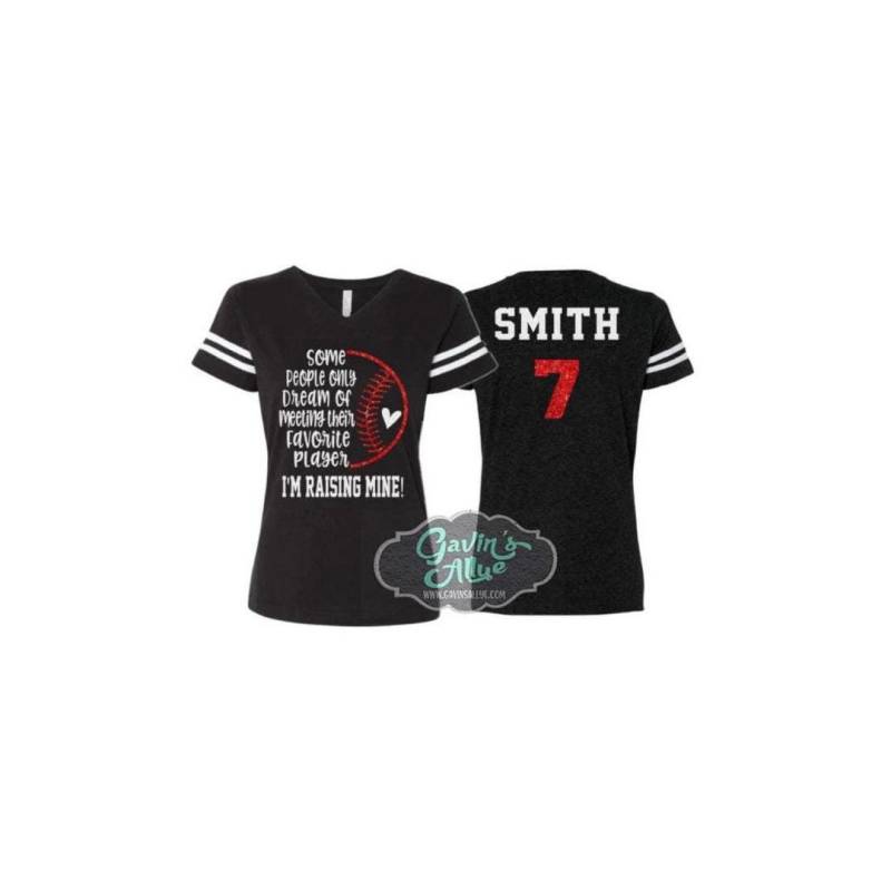 Glitzer-Baseball-Shirt | Manche Leute Träumen Nur Davon, Ihren Lieblingsspieler Zu Treffen Shirt Kurzarm-Shirt Mit V-Ausschnitt von GavinsAllye