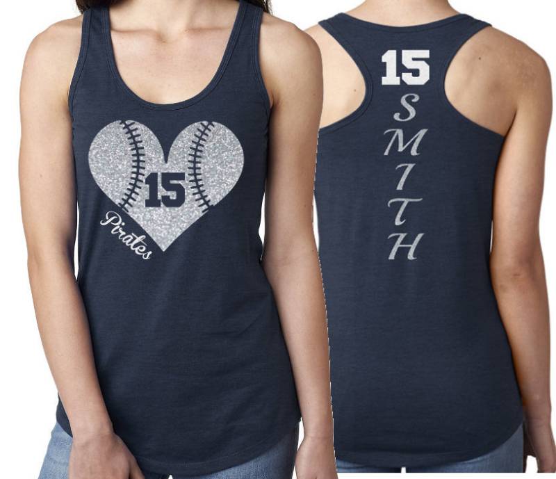 Glitzer Baseball-Shirts | Baseball Mom Tank Top Racerback Tank-Top Passen Sie Ihr Team & Ihre Farben An von GavinsAllye