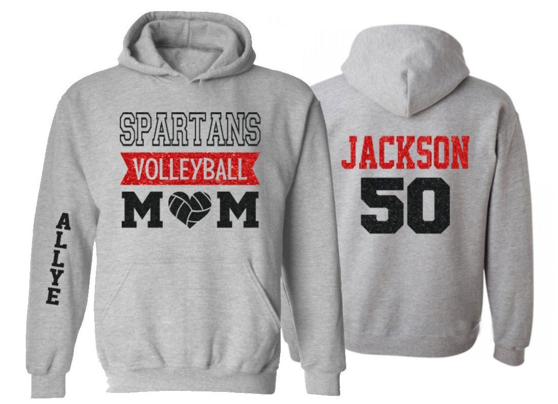 Glitzer Beachvolleyball Mom Hoodie | Hoodies Korbball Bling Beachvolleyball-Geist Tragen Farben Anpassen von GavinsAllye