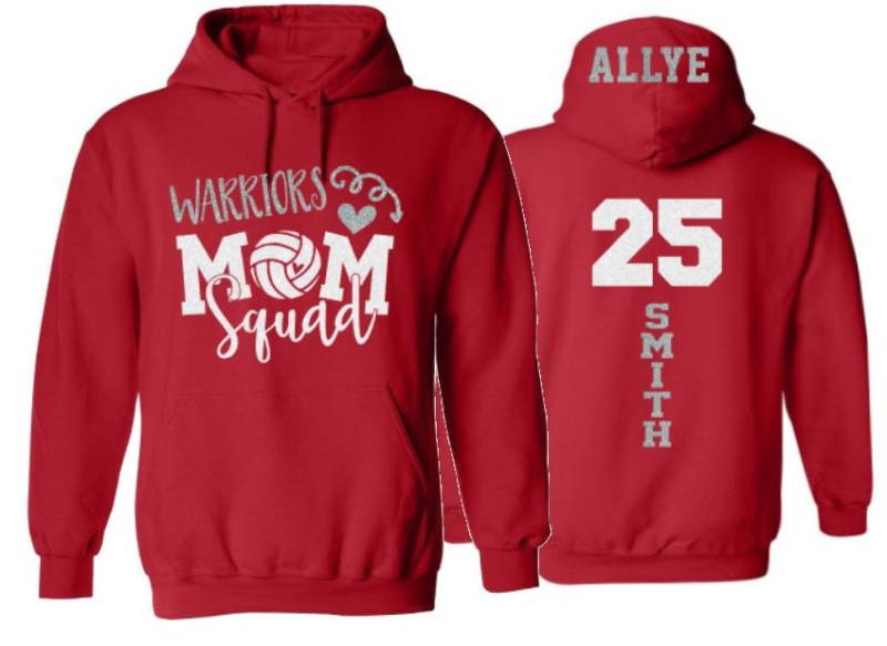Glitzer Beachvolleyball Mom Squad Hoodie | Hoodies Korbball Bling Beachvolleyball-Geist Tragen Farben Anpassen von GavinsAllye