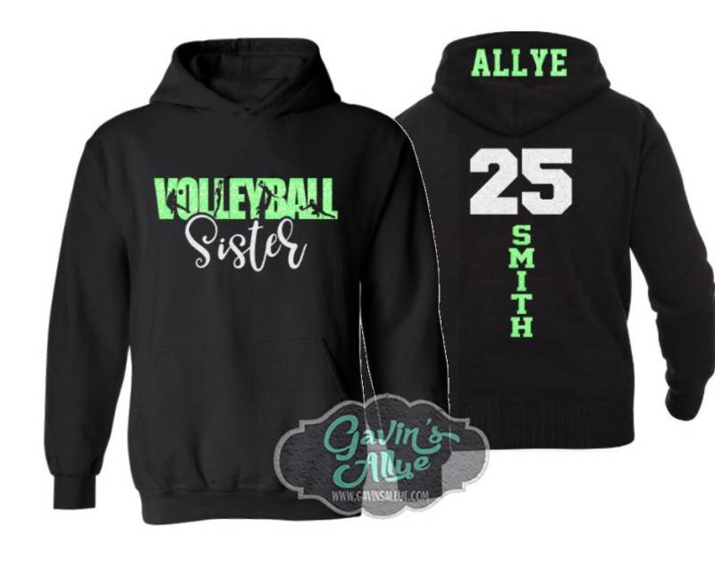 Glitzer Beachvolleyball Schwester Hoodie | Hoodies Korbball Bling Farben Anpassen Erwachsenen - Oder Jugendgrößen von GavinsAllye