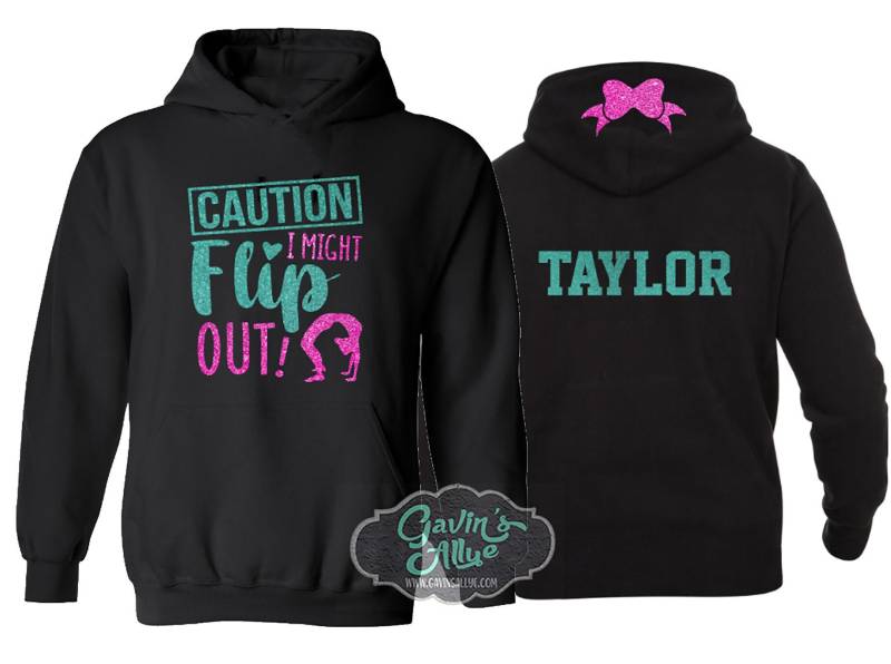 Glitzer Cheer Hoodie | Achtung, Ich Könnte Ausklappen Passen Sie Mit Ihrem Team & Farben Jugendliche Oder Erwachsene von GavinsAllye