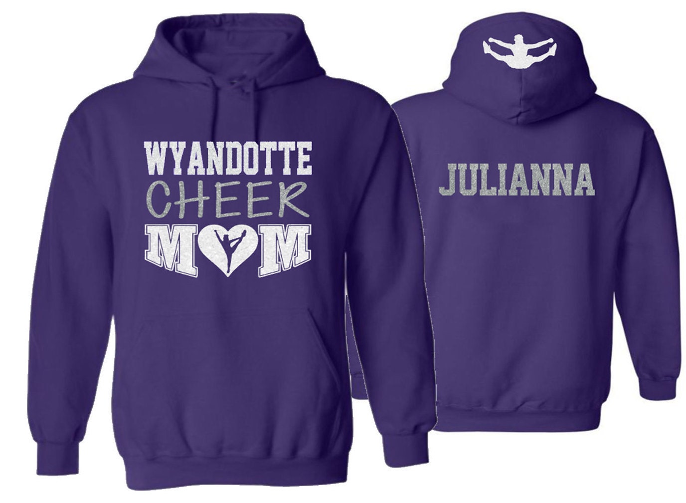 Glitzer Cheer Hoodie | Glitter Mom Personalisiere Sie Mit Deinem Team & Deinen Farben von GavinsAllye