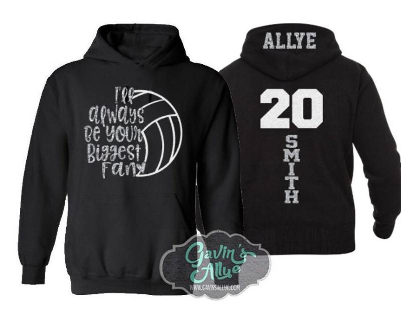 Glitzer Ich Werde Immer Dein Größter Fan Volleybal Herz Hoodie | Beachvolleyball Hoodies Mama Erwachsenen - Oder Jugendgrößen von GavinsAllye