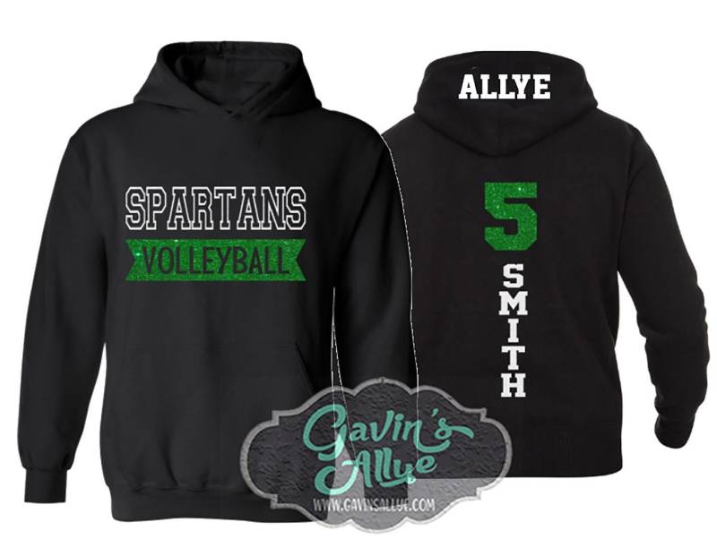 Glitzer-Volleyball-Hoodie | Beachvolleyball Hoodies T-Shirt Mama Team & Farben Anpassen Erwachsene Oder Jugendliche von GavinsAllye