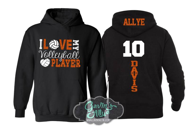 Glitzer-Volleyball-Hoodie | Passen Sie Mit Ihrem Team & Farben Erwachsenen - Oder Jugendgrößen von GavinsAllye