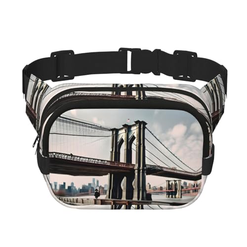 Brooklyn Bridge Bauchtasche, groß, für Damen, niedlich, Cross-Body-Bauchtasche, modische Bauchtasche, Schwarz, Einheitsgröße von GaxfjRu