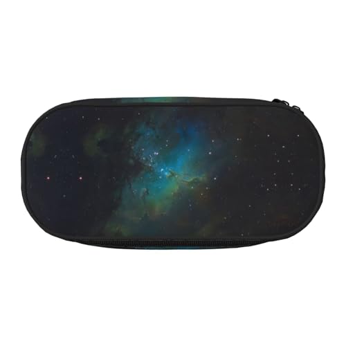 Federmäppchen mit großem Fassungsvermögen, Motiv: Galaxie, Grün, für Zuhause, Uni, Büro, Organizer für Erwachsene, Studenten von GaxfjRu