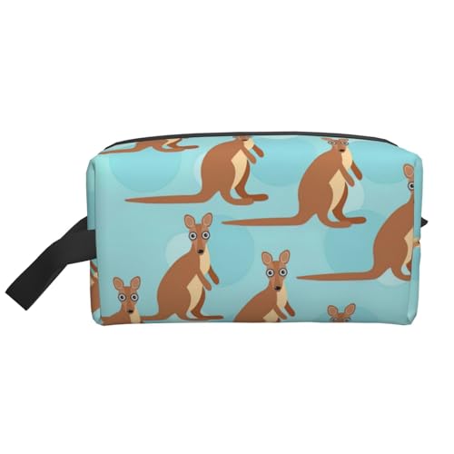 Funny for Kangaroo Kosmetiktasche mit Zoo-Aufdruck, geräumige Kapazität, für Damen, Kulturbeutel für Herren, Reise-Kulturbeutel, weiß, Einheitsgröße Funny for Kangaroo Kosmetiktasche mit Zoo-Aufdruck, geräumige Kapazität, für Damen, Kulturbeutel für Herren, Reise-Kulturbeutel, weiß, Einheitsgröße von GaxfjRu