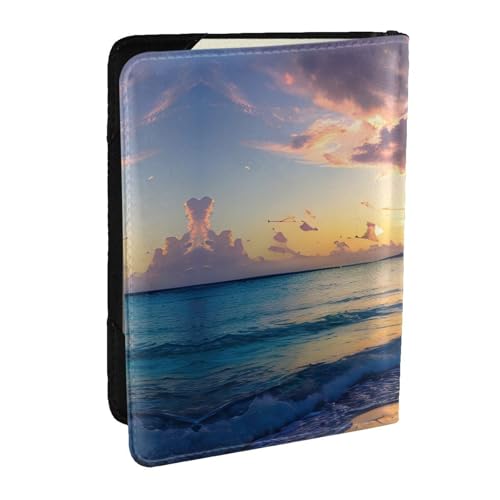 GaxfjRu Atemberaubende Reisepasshülle aus Leder mit Jamaika-Strand-Aufdruck, wasserdicht, Reisebrieftasche, Reisepasshülle für Damen und Herren, Schwarz , Einheitsgröße von GaxfjRu