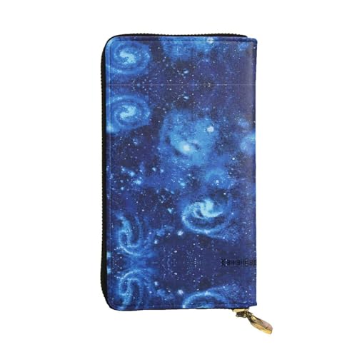 GaxfjRu Blue Lattice Praktische Damen Geldbörse - Kunstleder mit Metallreißverschluss, mehreren Fächern und Kartenfächern, Blue Universe Space Galaxy, Einheitsgröße, Classic von GaxfjRu