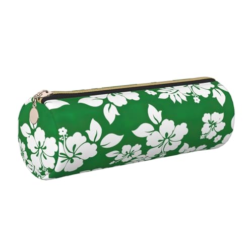 GaxfjRu Etui für Füllfederhalter, Hawaii-Blumen-Design, Leder, mit Reißverschluss, weich, genarbt von GaxfjRu