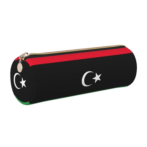 GaxfjRu Etui für Füllfederhalter, Libysche Flagge, Leder, mit Reißverschluss, weich, genarbt von GaxfjRu