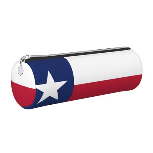 GaxfjRu Etui für Füllfederhalter, Motiv: Flagge Texas, Leder, mit Reißverschluss, weich, genarbt von GaxfjRu