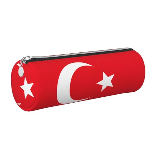 GaxfjRu Etui für Füllfederhalter, Motiv: Flagge der Türkei, Leder, mit Reißverschluss, weich, genarbt von GaxfjRu