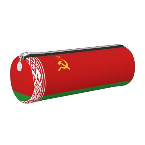 GaxfjRu Etui für Füllfederhalter, Motiv: Flagge von Belarus, Leder, mit Reißverschluss, weich, genarbt von GaxfjRu