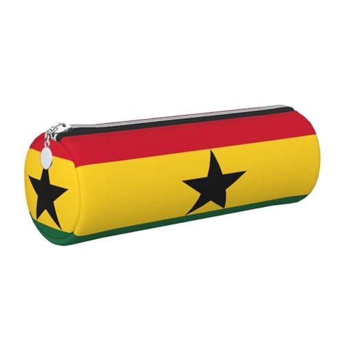 GaxfjRu Etui für Füllfederhalter, Motiv: Flagge von Ghana, Leder, mit Reißverschluss, weich, genarbt von GaxfjRu