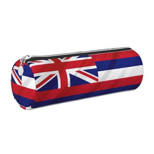GaxfjRu Etui für Füllfederhalter, Motiv: Flagge von Hawaii, Leder, mit Reißverschluss, weich, genarbt von GaxfjRu