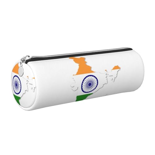 GaxfjRu Etui für Füllfederhalter, Motiv: Flagge von Indien, Leder, mit Reißverschluss, weich, genarbt von GaxfjRu