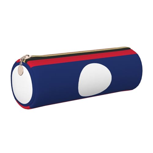 GaxfjRu Etui für Füllfederhalter, Motiv: Flagge von Laos, Leder, mit Reißverschluss, weich, genarbt von GaxfjRu