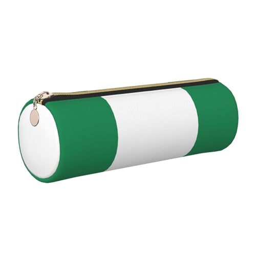 GaxfjRu Etui für Füllfederhalter, Motiv: Flagge von Nigeria, Leder, mit Reißverschluss, weich, genarbt von GaxfjRu