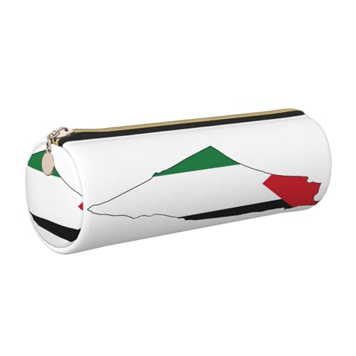 GaxfjRu Etui für Füllfederhalter, Motiv: Palästina-Flagge, Leder, Reißverschluss, weich, genarbt von GaxfjRu