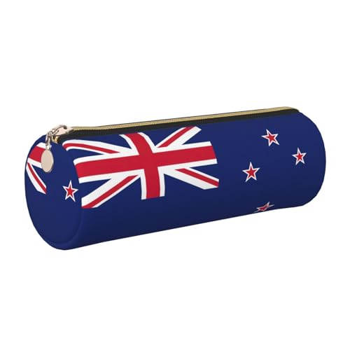 GaxfjRu Etui für Füllfederhalter, Neuseeland-Flagge, Leder, mit Reißverschluss, weich, genarbt von GaxfjRu