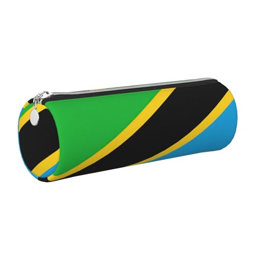 GaxfjRu Etui für Füllfederhalter, Tansania-Flagge, Leder, Reißverschluss, weich, genarbt von GaxfjRu