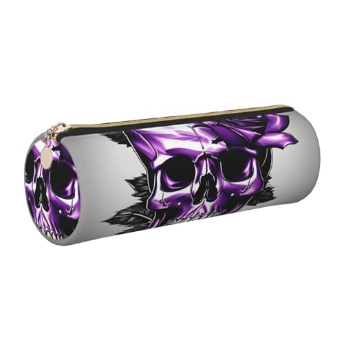 GaxfjRu Etui für Füllfederhalter und Bleistifte, Leder, mit Reißverschluss, Violett von GaxfjRu