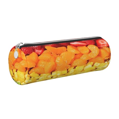 GaxfjRu Etui für Füllfederhalter und Bleistifte, Leder, mit Reißverschluss, genarbt, Regenbogenfarben von GaxfjRu