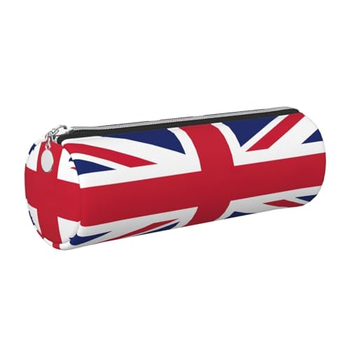 GaxfjRu Etui für Füllfederhalter und Bleistifte mit britischer Flagge, Leder, mit Reißverschluss, weich, genarbt von GaxfjRu
