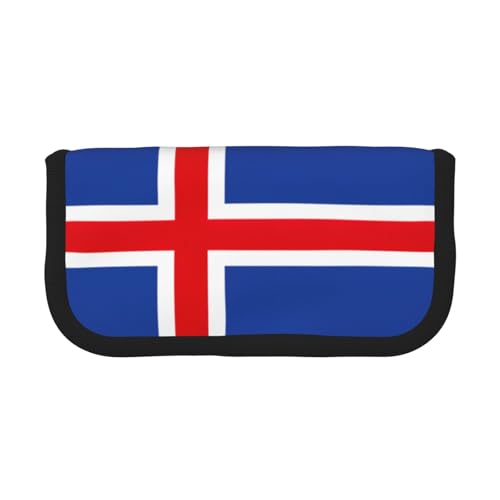GaxfjRu Federmäppchen aus Segeltuch, Motiv: Flagge Islands, organisierte Aufbewahrung für Picknicks und den täglichen Gebrauch, Make-up-Tasche, Stifthalter von GaxfjRu