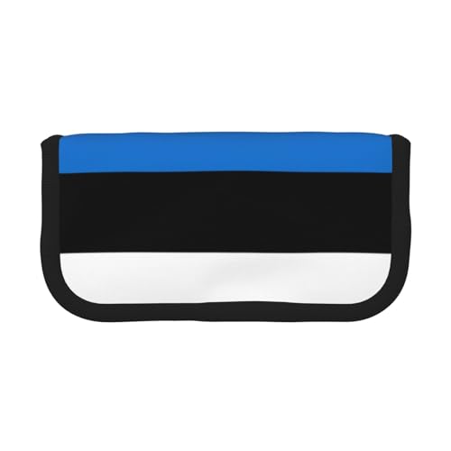 GaxfjRu Federmäppchen aus Segeltuch, Motiv: Flagge von Estland, niedlich, gepunktet, organisierte Aufbewahrung für Picknicks und den täglichen Gebrauch, Make-up-Tasche, Stifthalter von GaxfjRu
