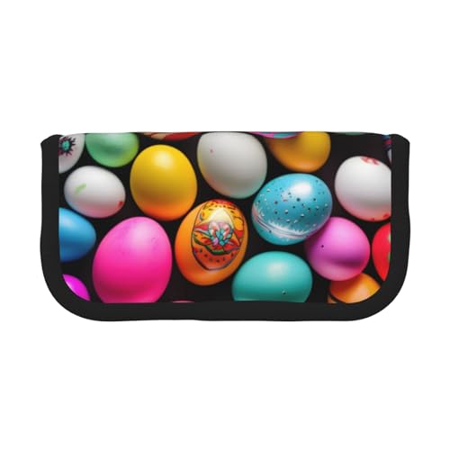 GaxfjRu Federmäppchen aus Segeltuch mit Ostereiern und niedlichem Punkt, organisierte Aufbewahrung für Picknicks und den täglichen Gebrauch, Make-up-Tasche, Stifthalter von GaxfjRu