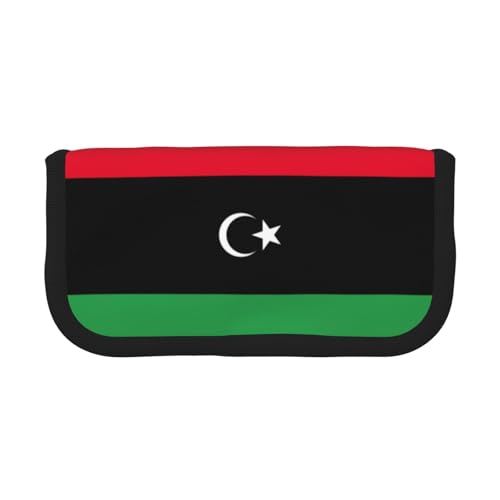 GaxfjRu Federmäppchen aus Segeltuch mit libyscher Flagge, organisierte Aufbewahrung für Picknicks und den täglichen Gebrauch, Make-up-Tasche, Stifthalter von GaxfjRu