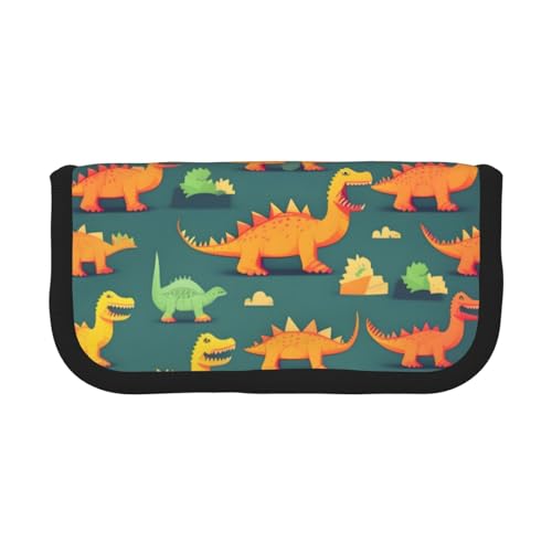 GaxfjRu Federmäppchen aus Segeltuch mit niedlichem Dinosaurier-Motiv, organisierte Aufbewahrung für Picknicks und den täglichen Gebrauch, Make-up-Tasche, Stifthalter von GaxfjRu