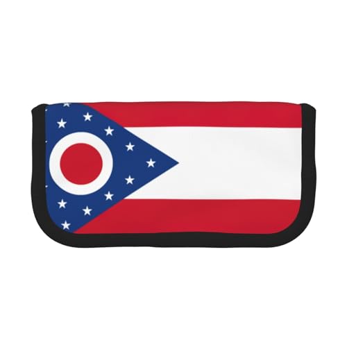 GaxfjRu Federmäppchen aus Segeltuch mit niedlichem Punktemuster von Ohio mit Staatsflagge, organisierte Aufbewahrung für Picknicks und den täglichen Gebrauch, Make-up-Tasche, Stifthalter von GaxfjRu