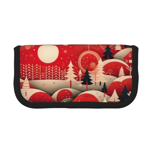 GaxfjRu Federmäppchen aus Segeltuch mit niedlichem Weihnachtsbaum-Design, organisierte Aufbewahrung für Picknicks und den täglichen Gebrauch, Make-up-Tasche, Stifthalter von GaxfjRu
