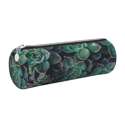 GaxfjRu Federmäppchen für Füllfederhalter und Bleistifte, Leder, mit Reißverschluss, Grün von GaxfjRu